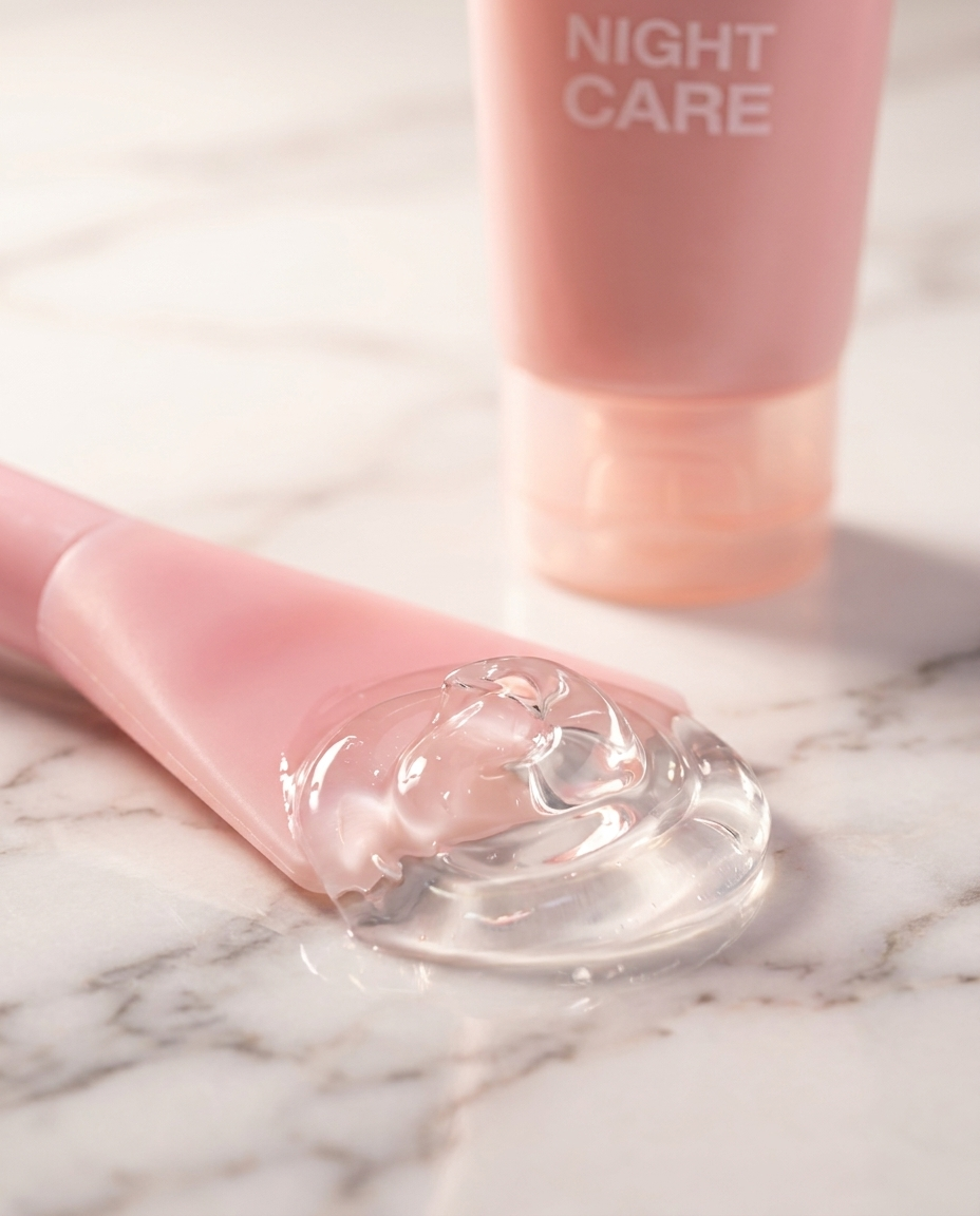Clear gel texture of the Overnight Wrapping Mask